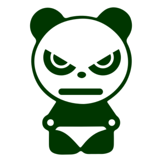 Angry Panda Decal (Dark Green)